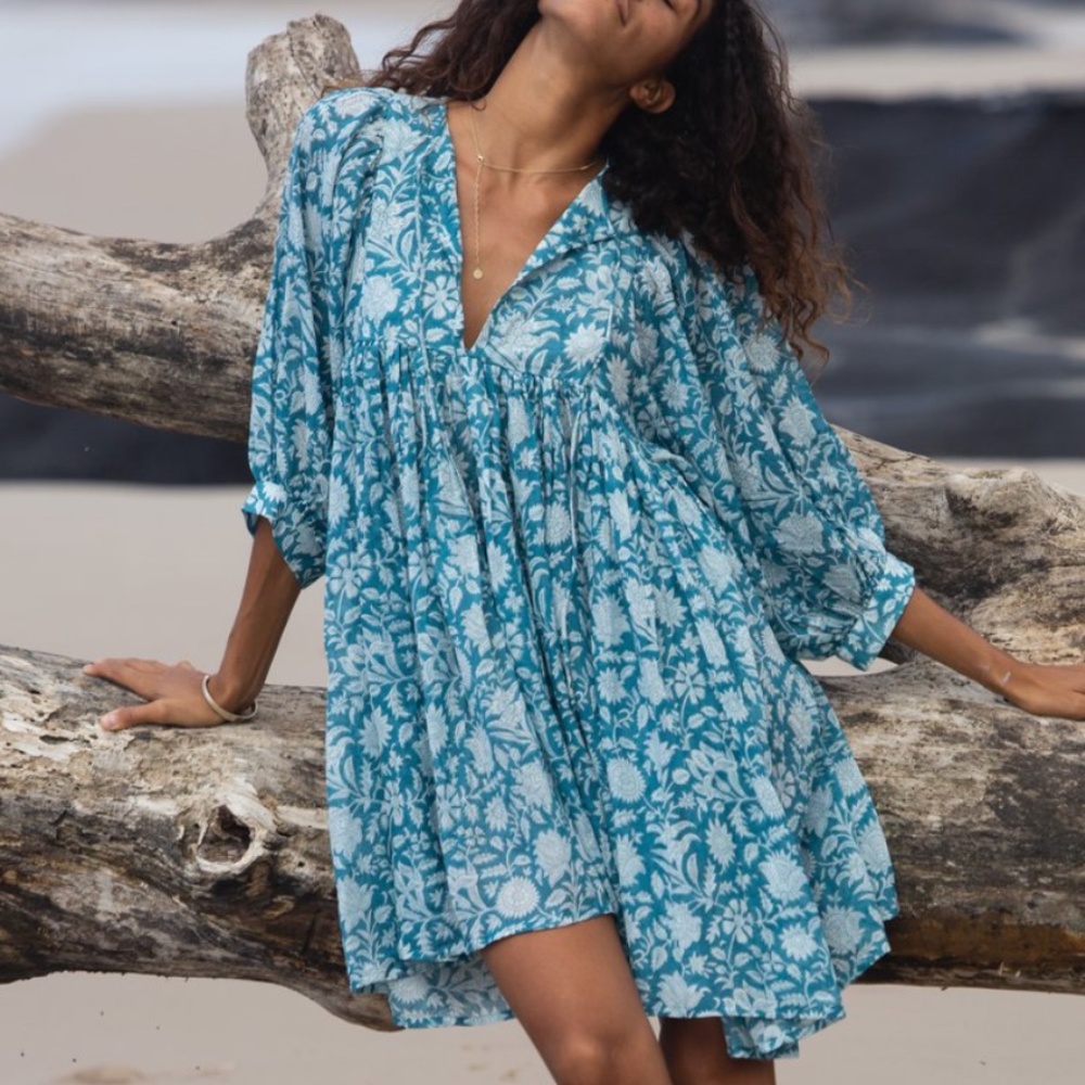 Kyra Mini Dress ~ Ocean Blue